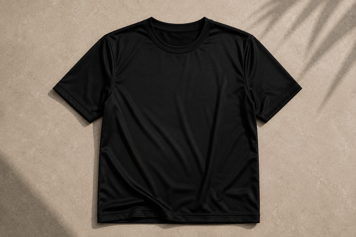 Black shiny T-shirt